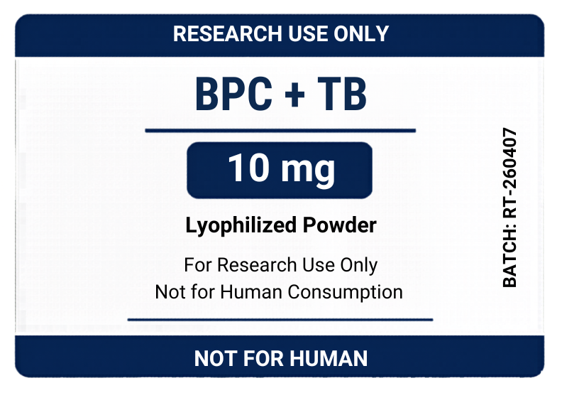 BPC-157 and TB-500 research blend vial by Torsena